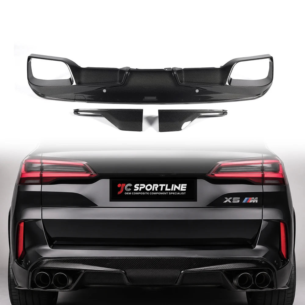 BMW X5 M (F95) Dry Carbon Fiber Rear Diffuser - view 5