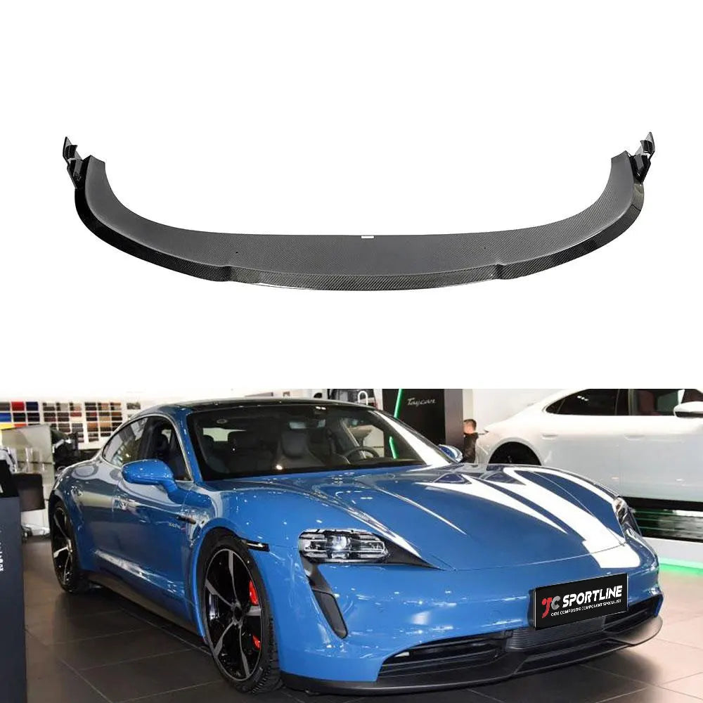 Porsche Taycan (9J1) 3-Piece Carbon Fiber Front Lip - view 5