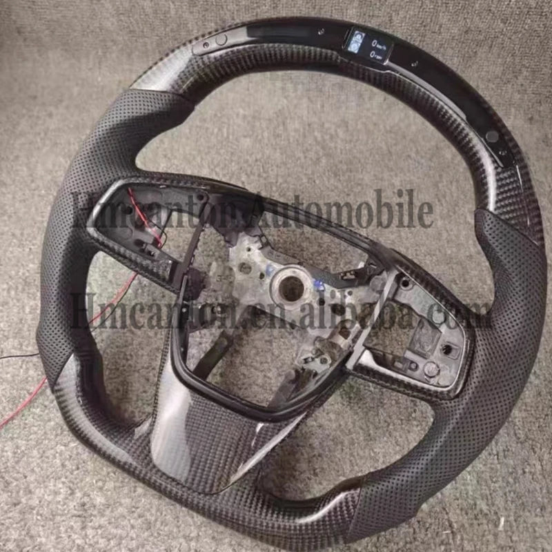 Honda Civic 10th Gen Carbon Fiber & Perforated Leather LED Steering Wheel