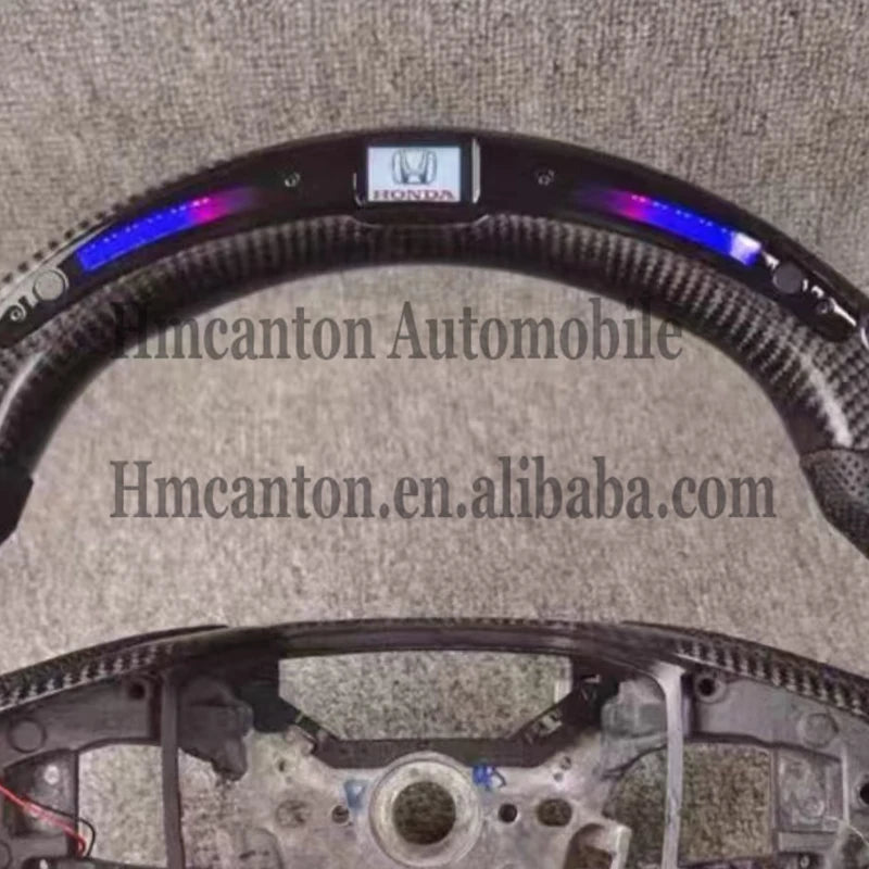 Honda Civic 10th Gen Carbon Fiber & Perforated Leather LED Steering Wheel