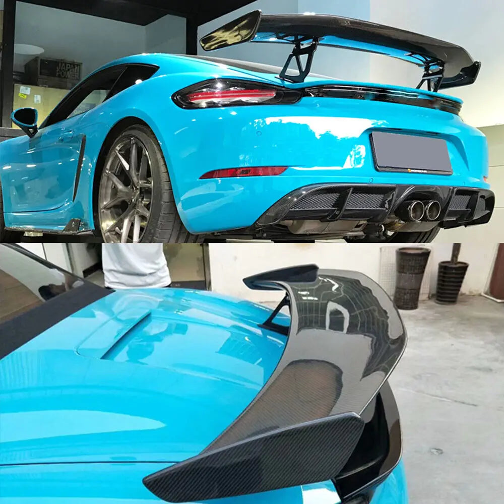 Porsche 718 Cayman / Boxster GT4-Style Carbon Fiber Rear Wing