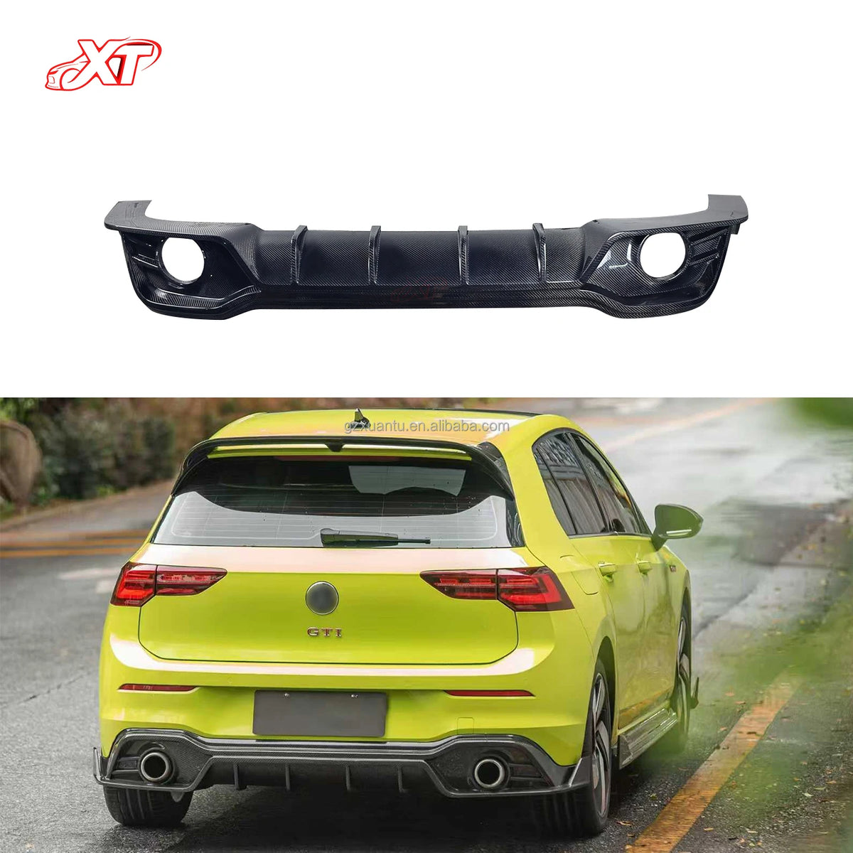 VW Golf GTI (Mk8) Carbon Fiber Rear Diffuser