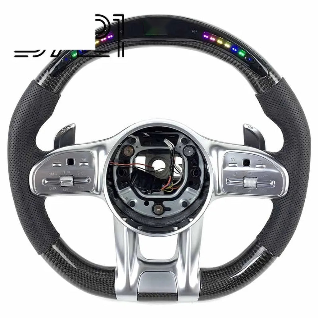 Mercedes-AMG LED Carbon Fiber & Leather Steering Wheel (2018–2021)